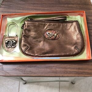 Sharif Metallic Brown Wristlet and Keychain